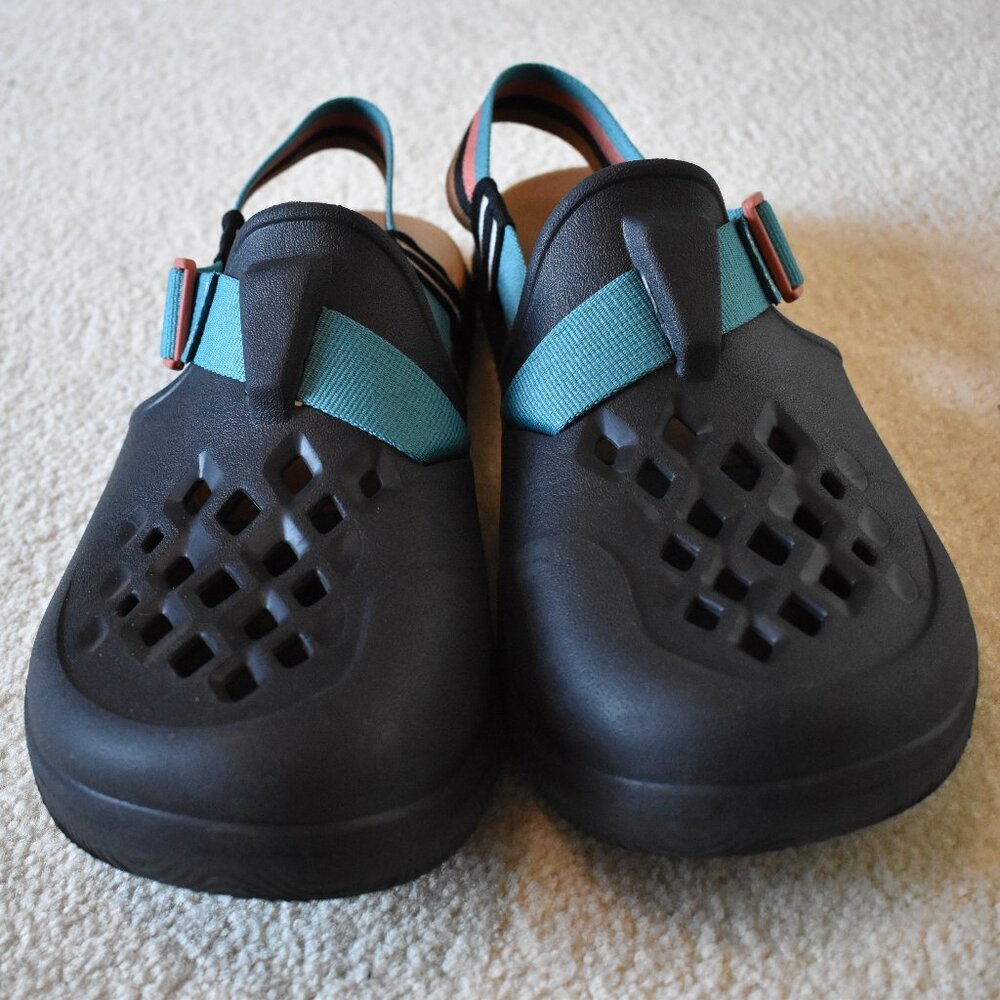Chaco Chillos Clog Slide Sandals Closed Toe Waterproof Size 9 Mens Black & Teal - Picture 3 of 5
